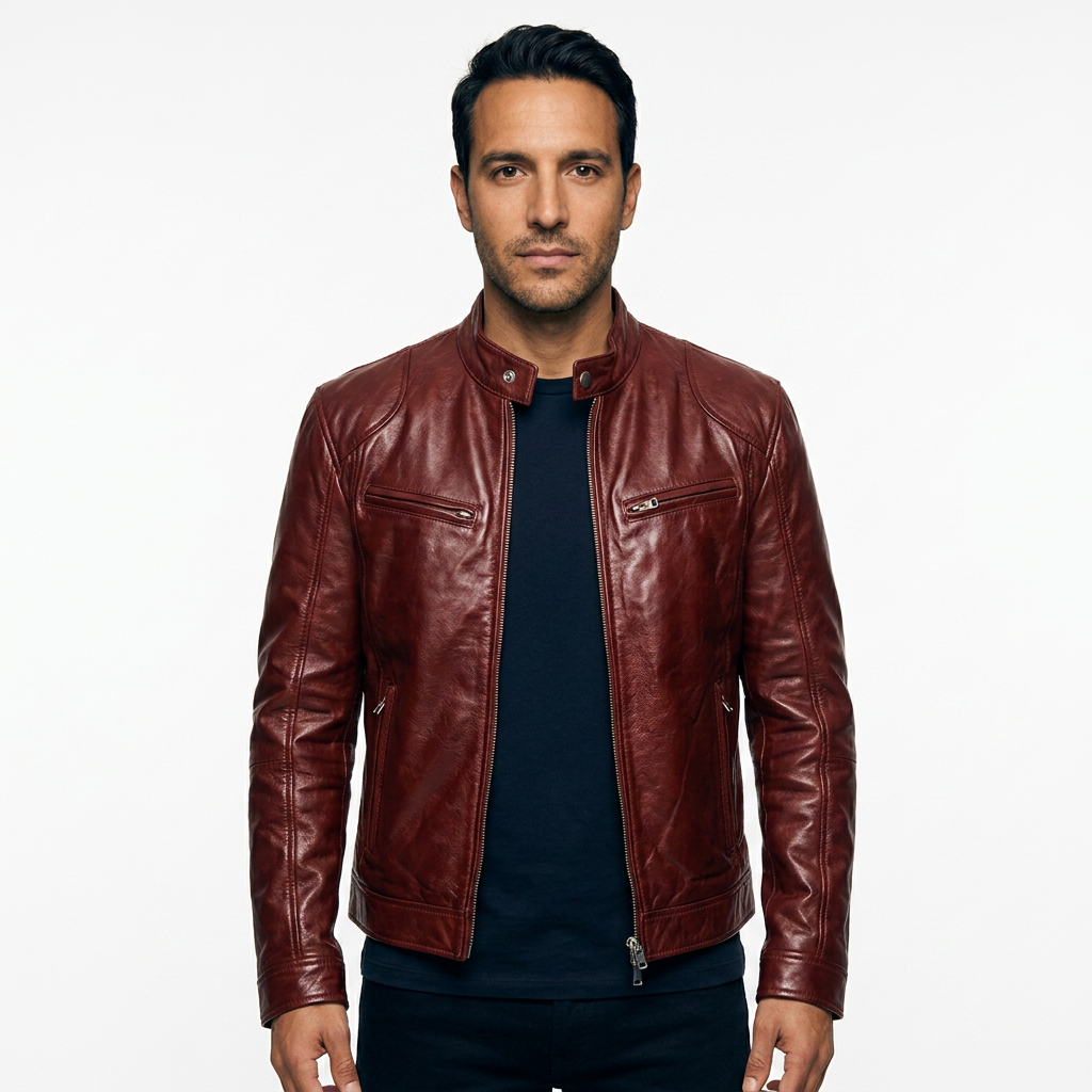 Chaqueta Piel Biker Hombre