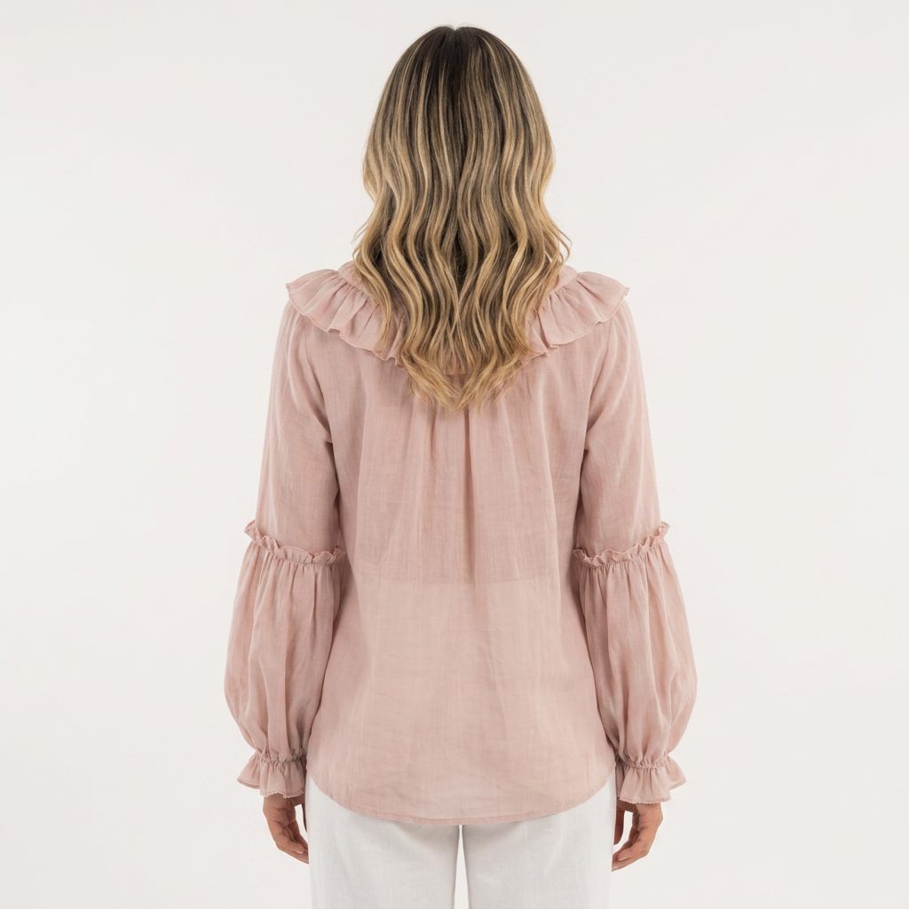 Top Volantes Escote V Vintage