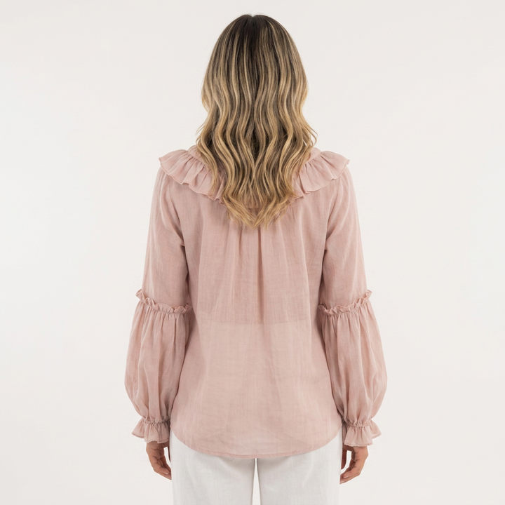 Top Volantes Escote V Vintage
