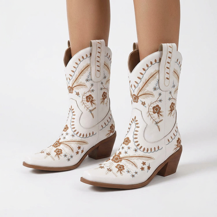 Botas Cowboy Bordadas Rodilla