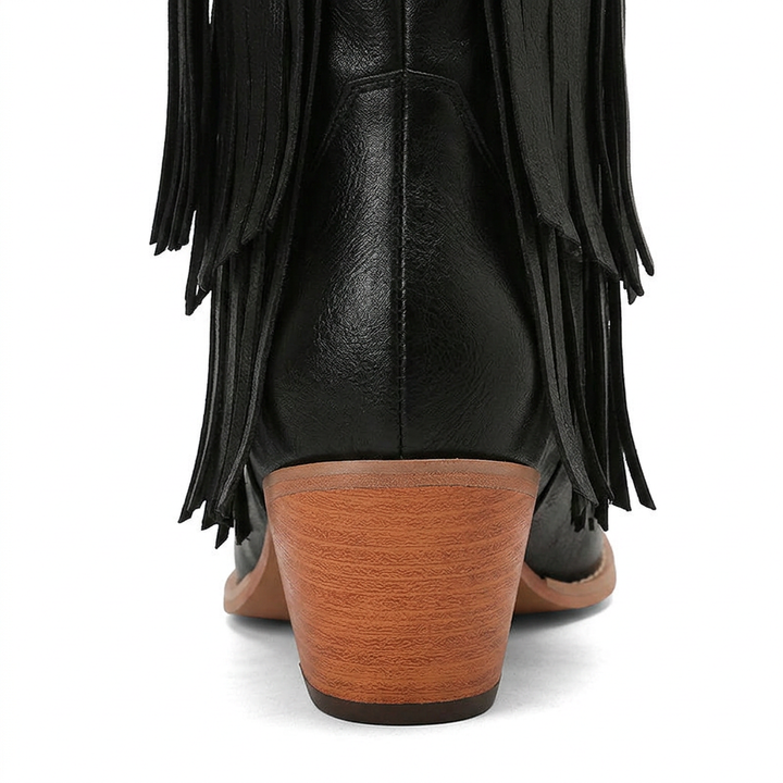 Botas Cowboy Borlas Tacón Alto