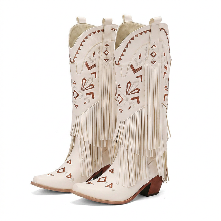 Botas Cowboy Borlas Tacón Alto