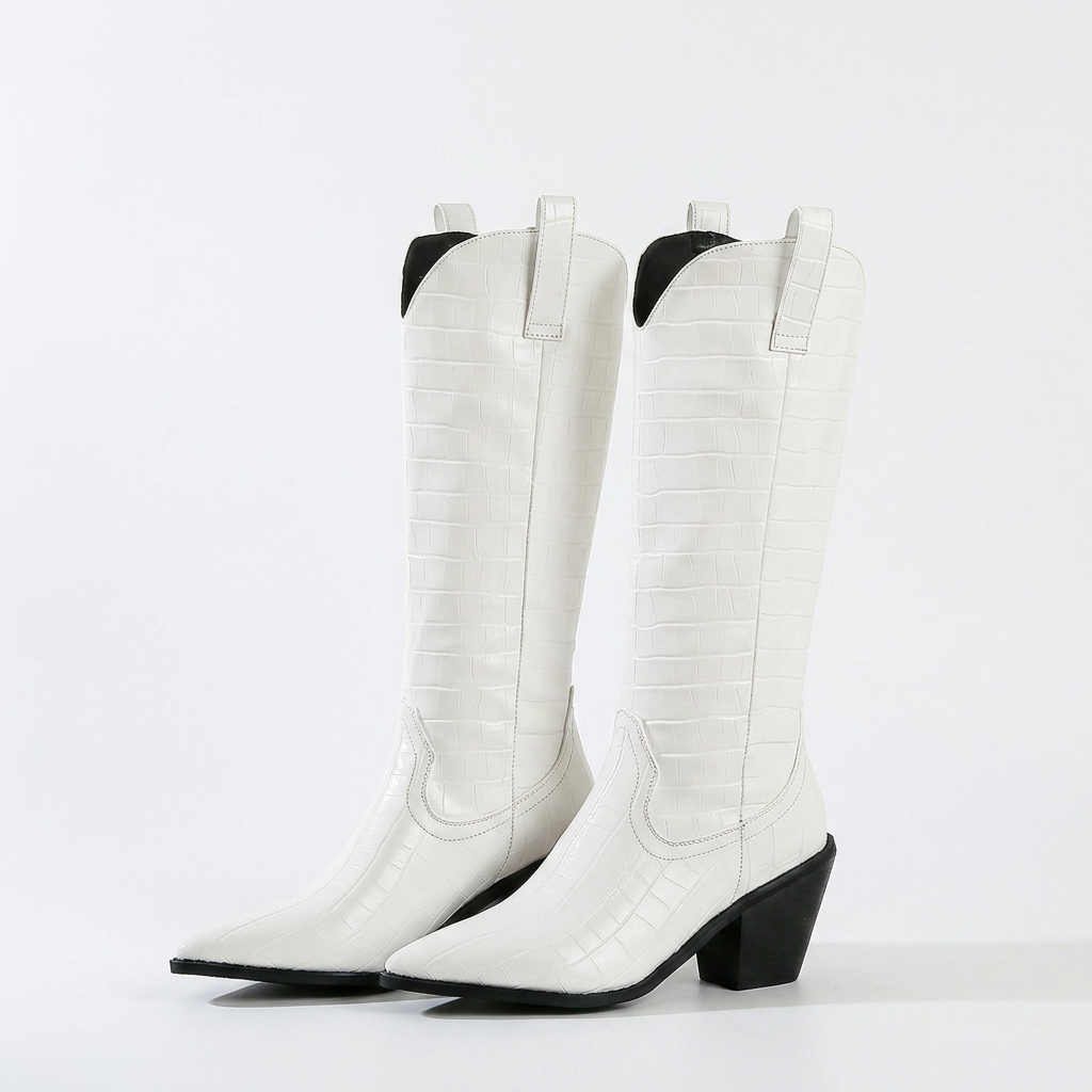 Botas Altas Tacón Grueso Rodilla