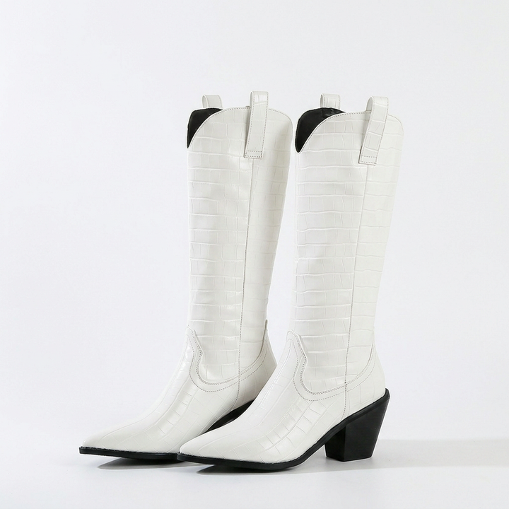 Botas Altas Tacón Grueso Rodilla