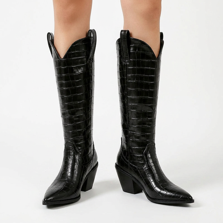 Botas Altas Tacón Grueso Rodilla
