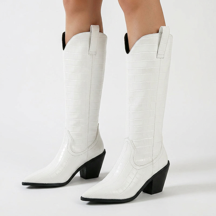 Botas Altas Tacón Grueso Rodilla