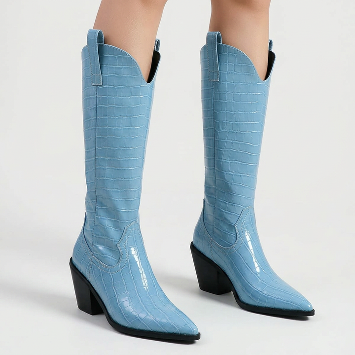 Botas Altas Tacón Grueso Rodilla