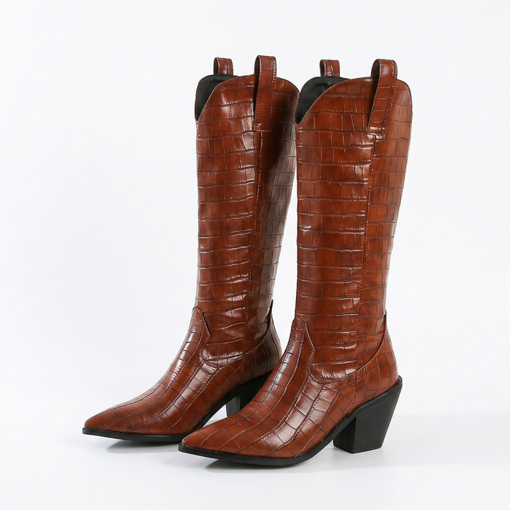 Botas Altas Tacón Grueso Rodilla