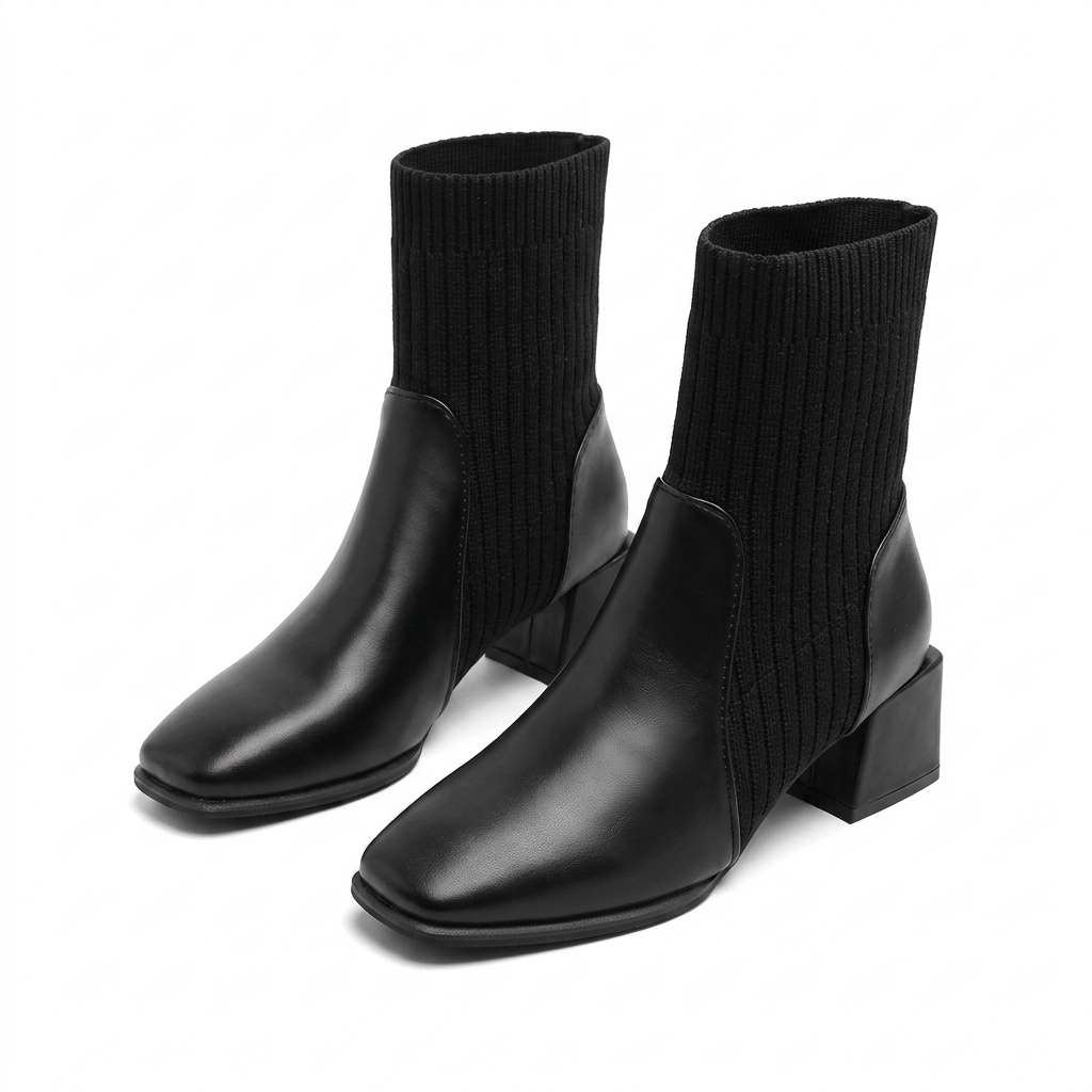 Botines Calcetín Puntera Cuadrada