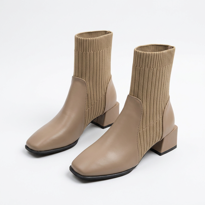 Botines Calcetín Puntera Cuadrada