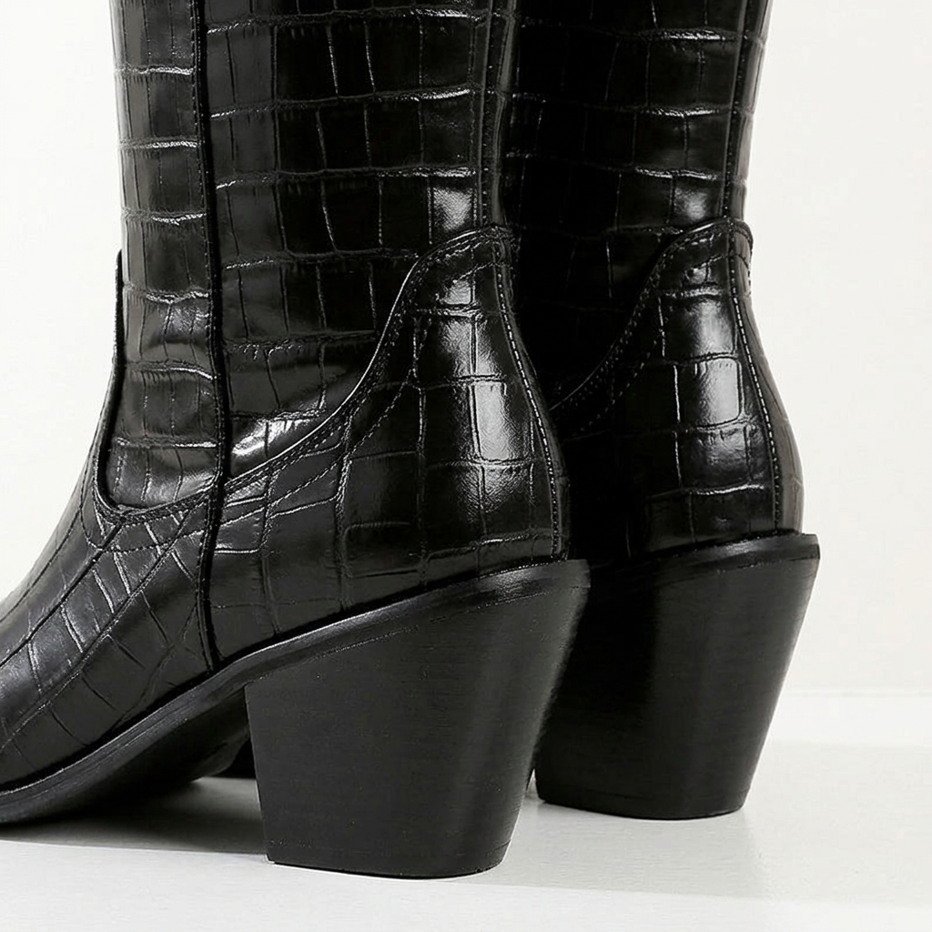 Botas Altas Tacón Grueso Rodilla