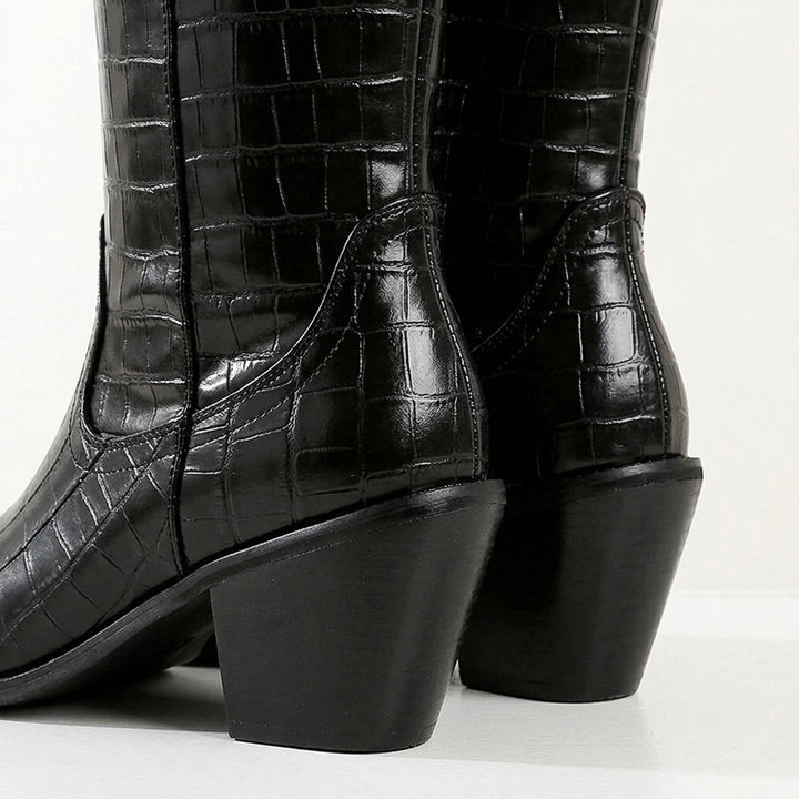 Botas Altas Tacón Grueso Rodilla