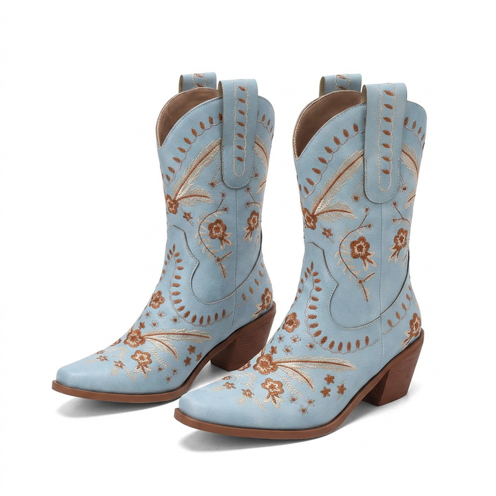 Botas Cowboy Bordadas Rodilla