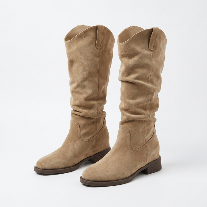 Botas Altas Ante Fruncidas