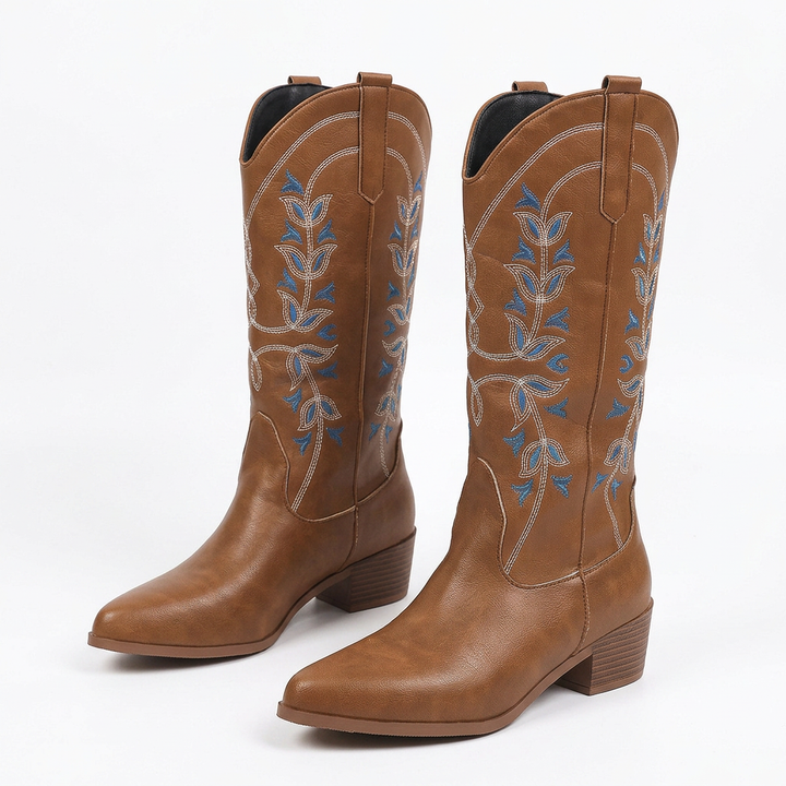 Botas Cowboy Bordadas Puntiagudas