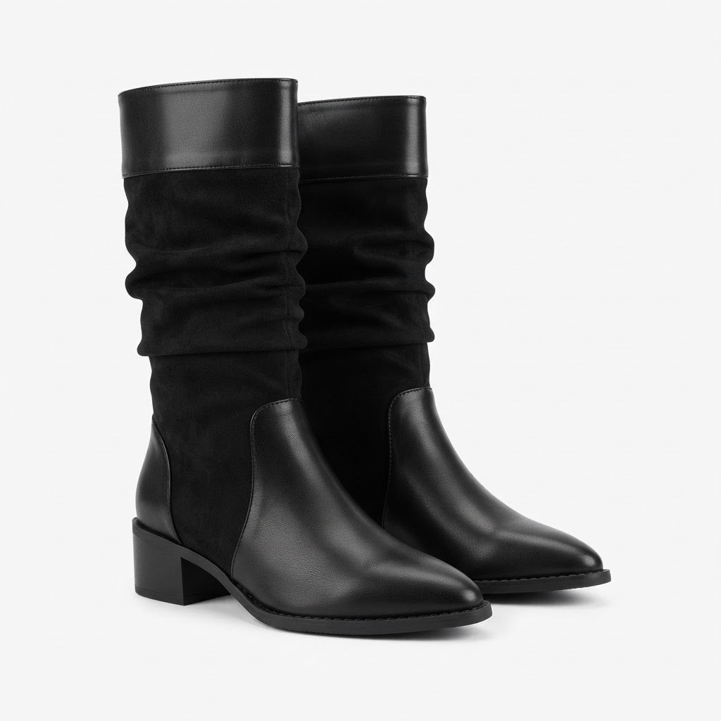 Botas Mujer Largas Retro Tacón Grueso