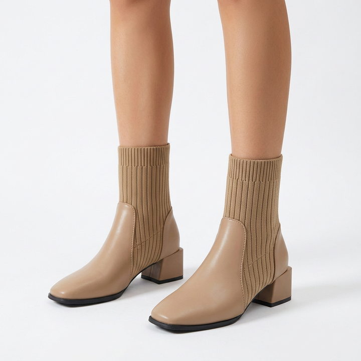 Botines Calcetín Puntera Cuadrada