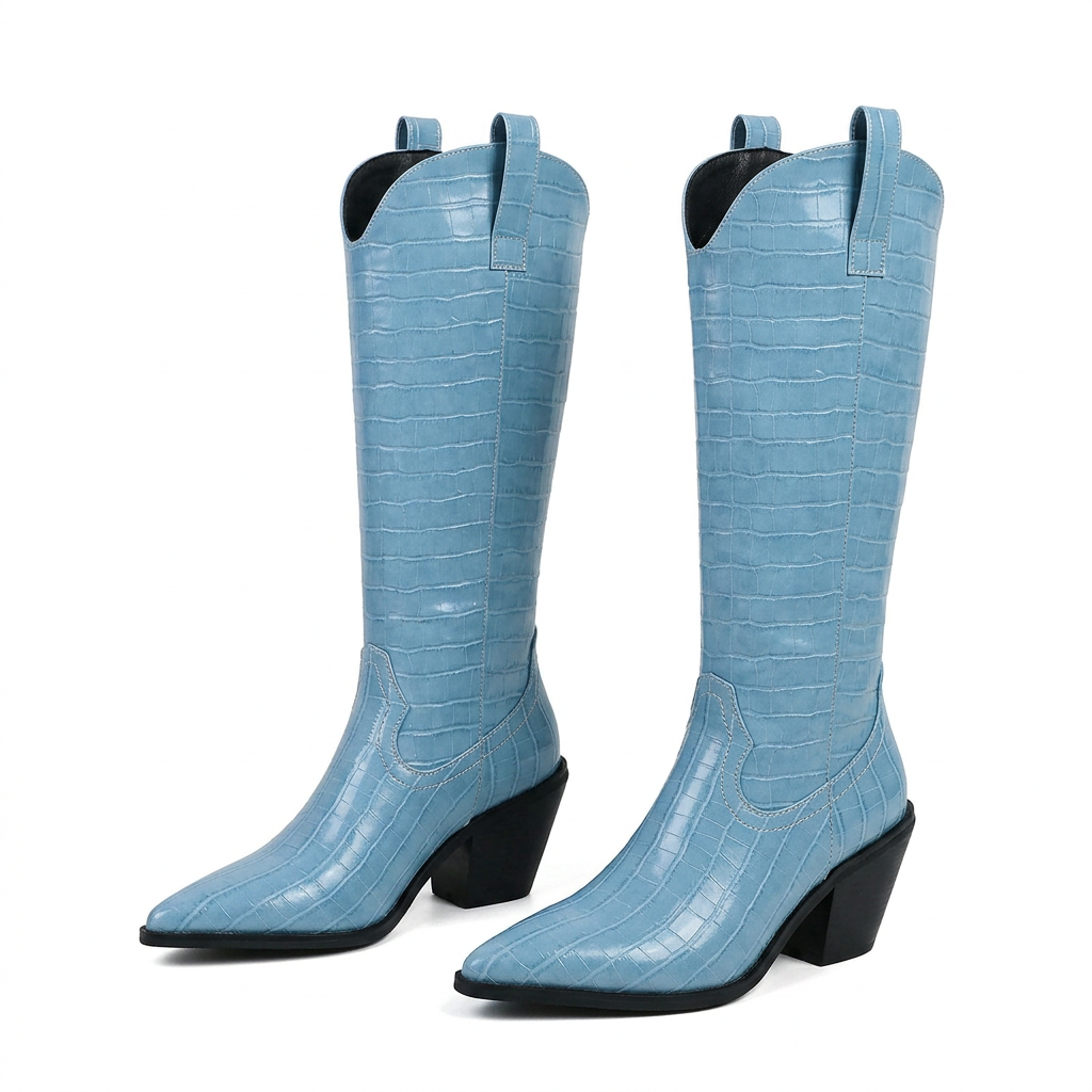 Botas Altas Tacón Grueso Rodilla