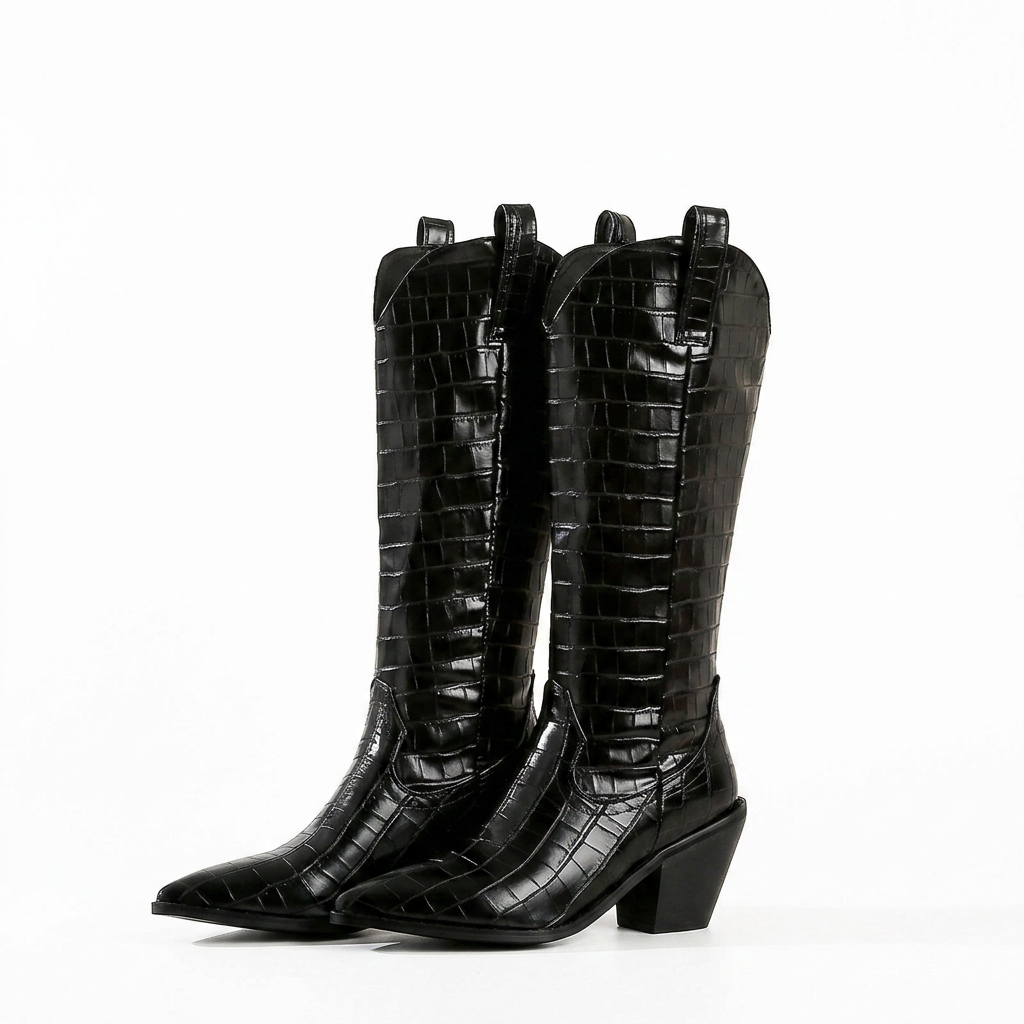 Botas Altas Tacón Grueso Rodilla