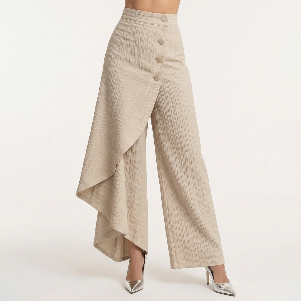 Pantalón Vaquero Ancho Tiro Alto Mujer