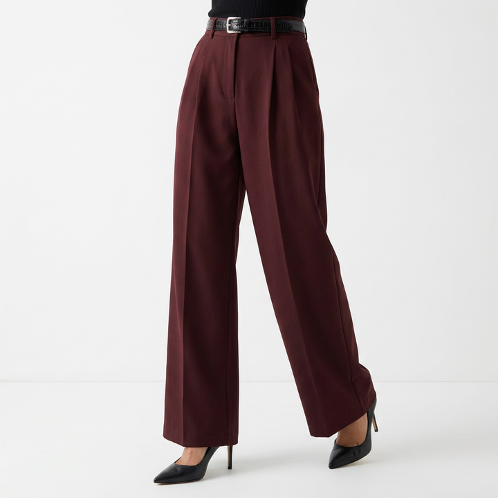 Pantalón Palazzo Sastre Pinzas Tiro Alto Mujer