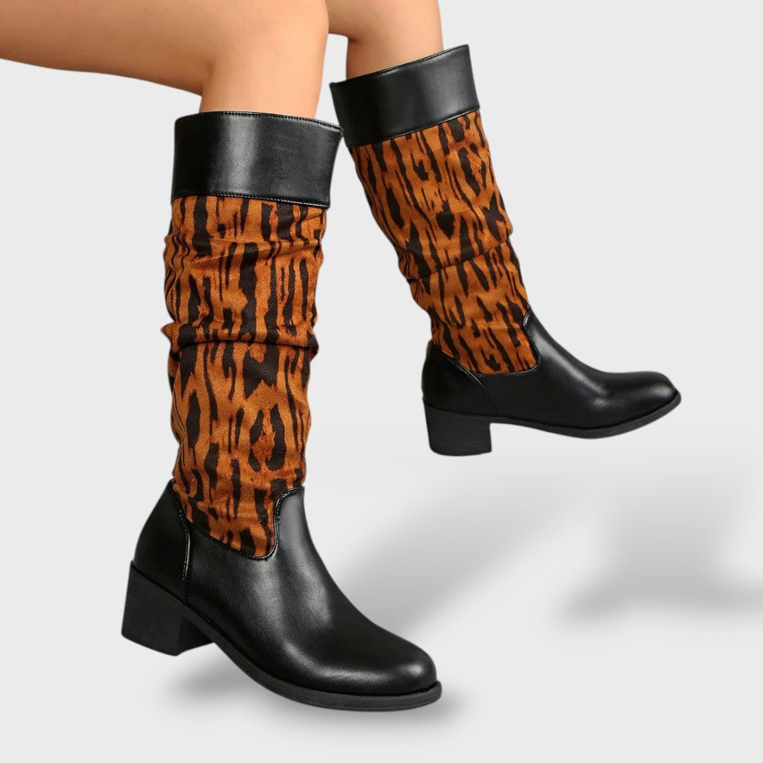 Botas Mujer Largas Retro Tacón Grueso