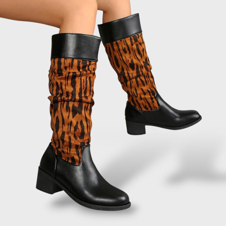 Botas Mujer Largas Retro Tacón Grueso
