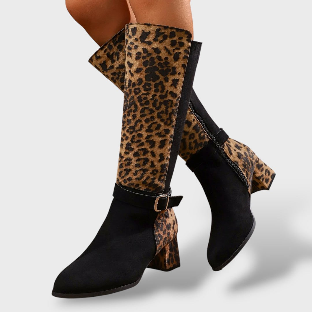 Botas Altas Leopardo Mujer
