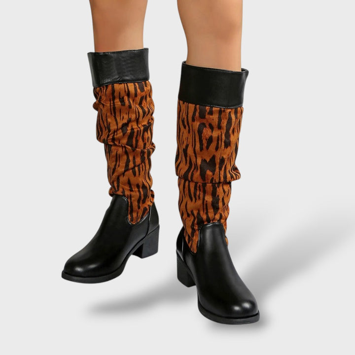 Botas Mujer Largas Retro Tacón Grueso