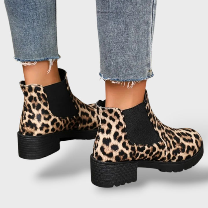 Botas Chelsea Mujer Estilo Leopardo