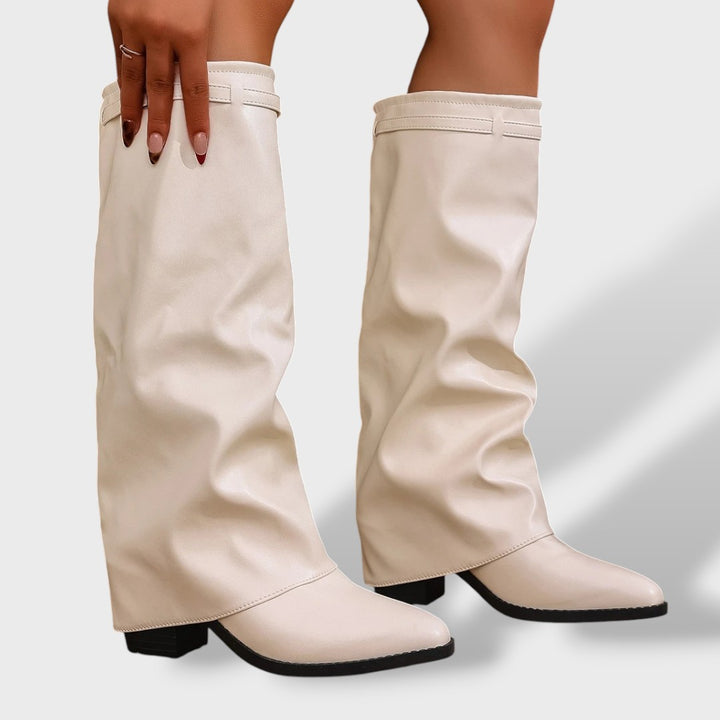 Botas Altas Mujer Tacón Grueso Shark Style