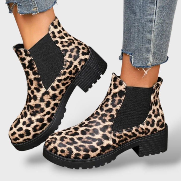 Botas Chelsea Mujer Estilo Leopardo
