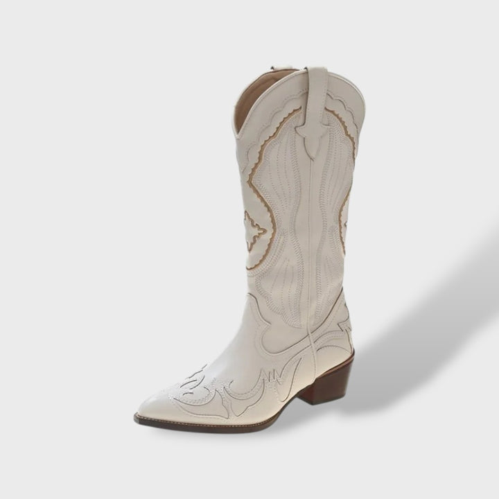Botas Cowboy Mujer Tacón Cuadrado Bordadas