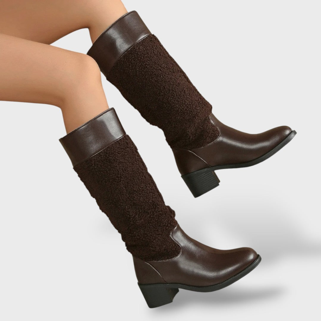 Botas Mujer Largas Retro Tacón Grueso