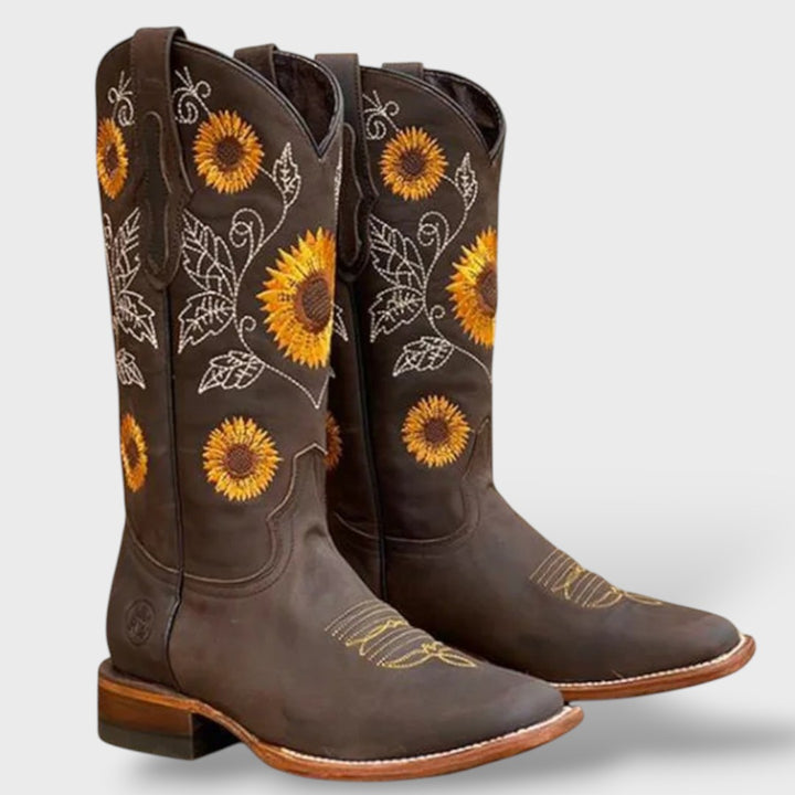 Botas Mujer Otoño Invierno Bordadas Tacón Grueso