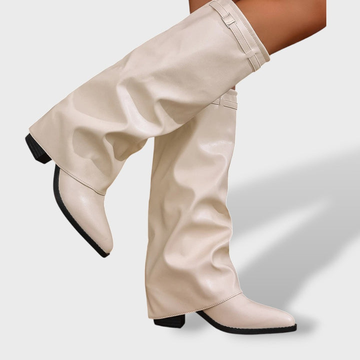 Botas Altas Mujer Tacón Grueso Shark Style