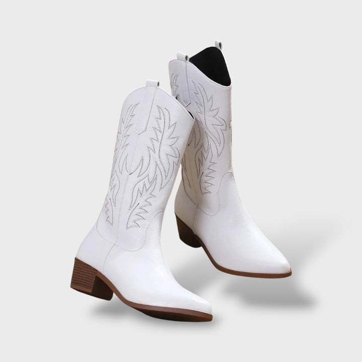 Botas Cowboy Retro Mujer Punta Fina