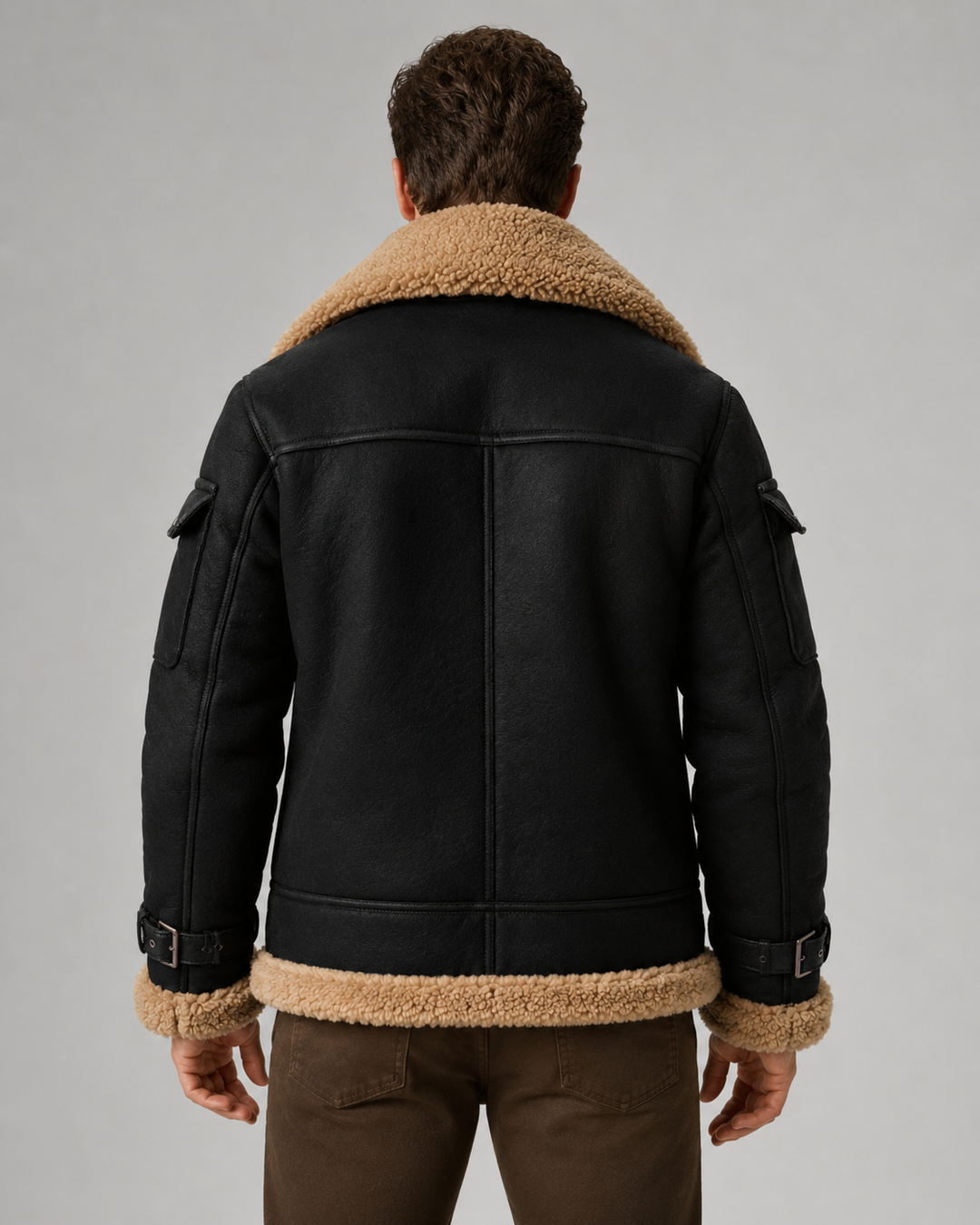 Chaqueta aviador efecto piel premium