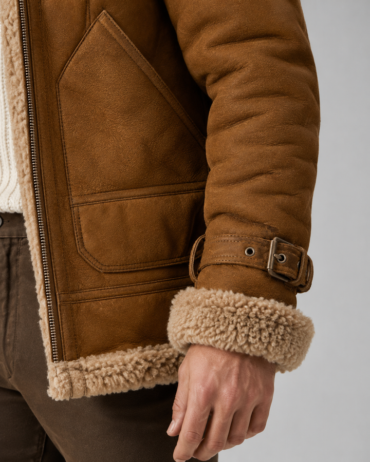 Chaqueta aviador efecto piel premium