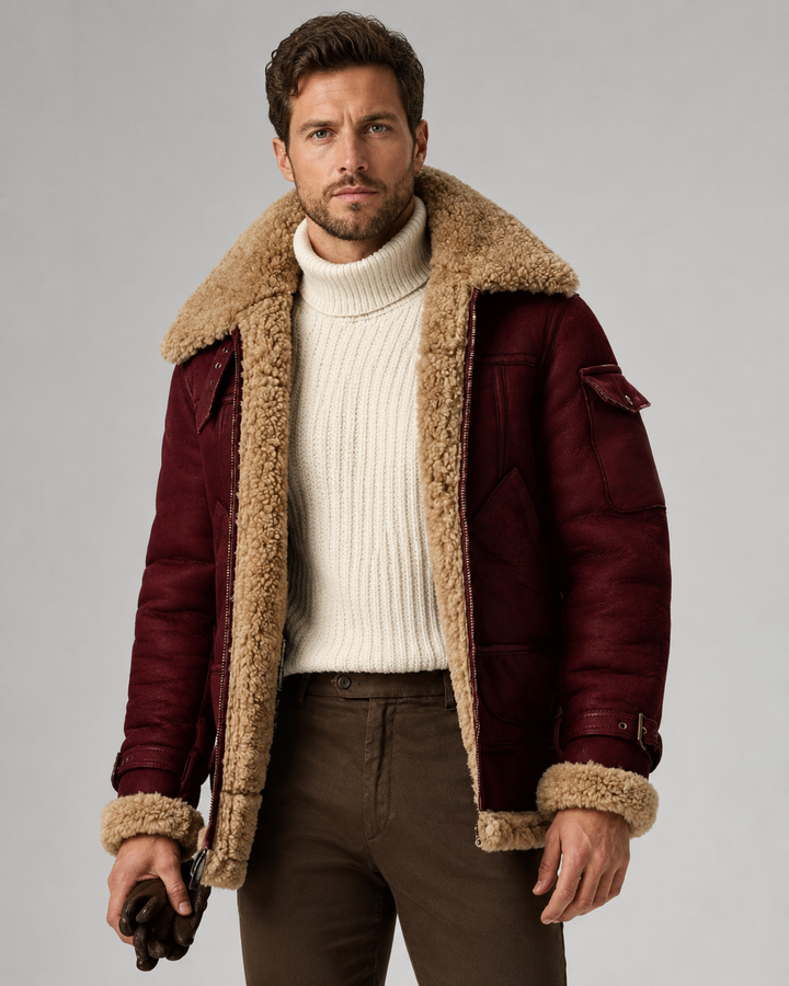 Chaqueta aviador efecto piel premium
