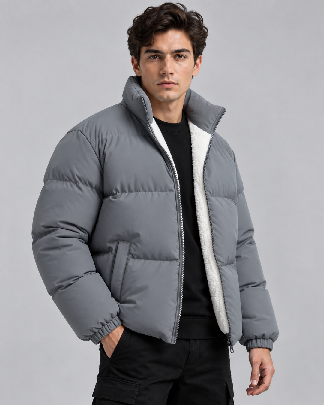 Chaqueta acolchada forrada de forro polar