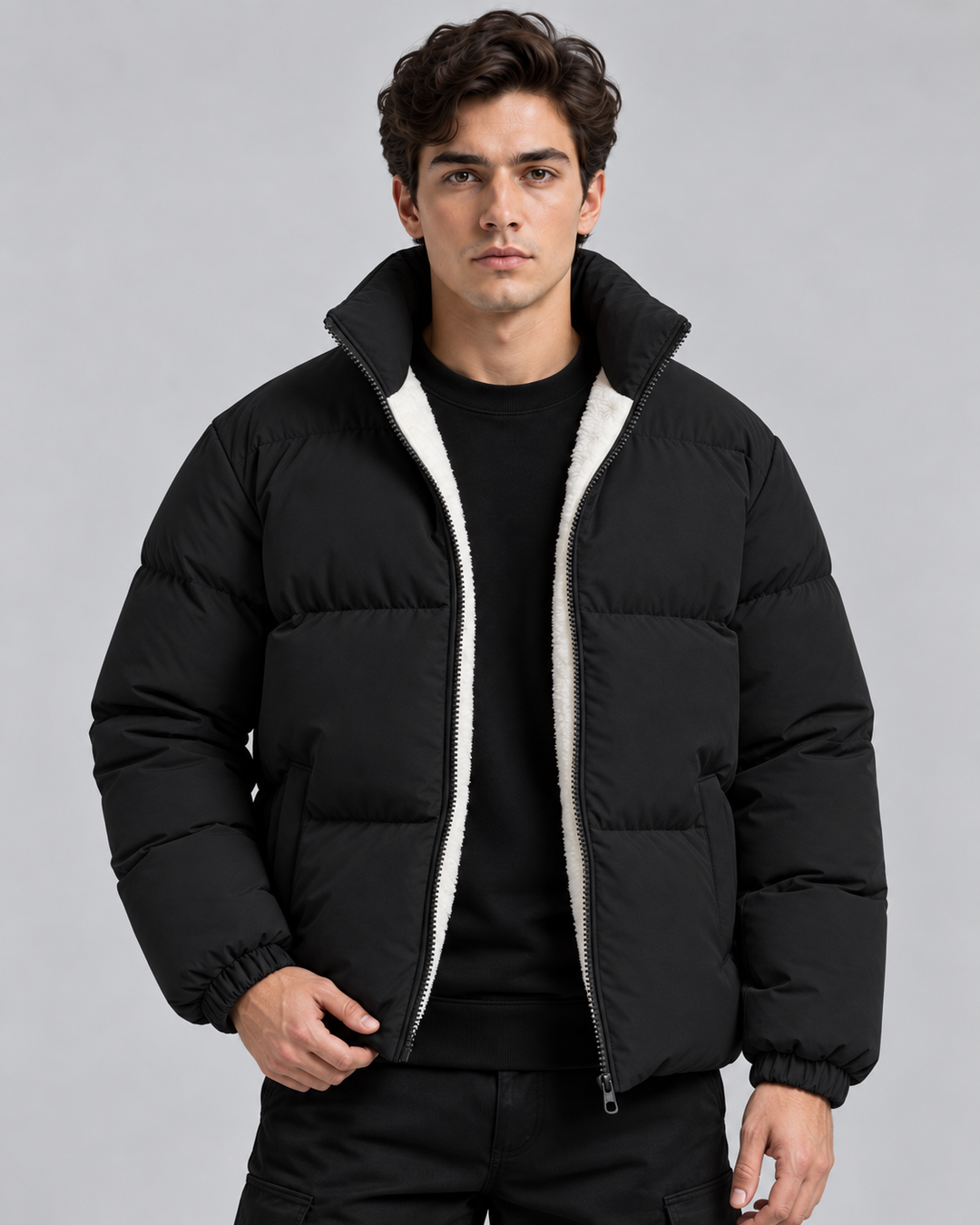 Chaqueta acolchada forrada de forro polar