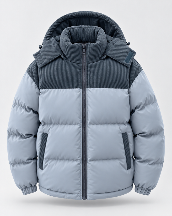 Chaqueta Acolchada Hombre Capucha Pana