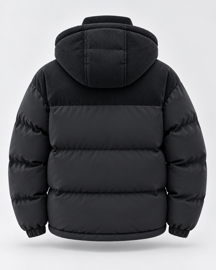 Chaqueta Acolchada Hombre Capucha Pana