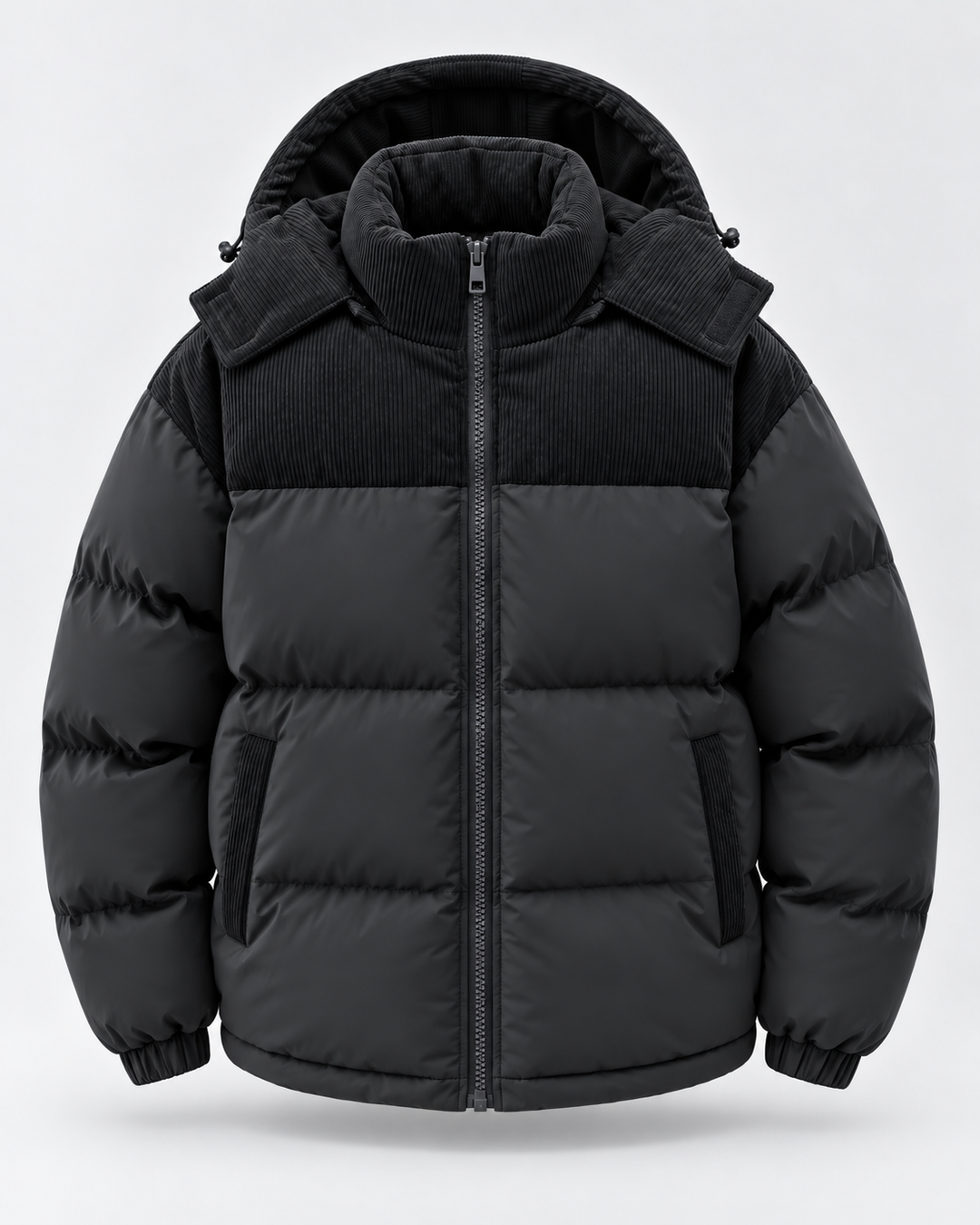 Chaqueta Acolchada Hombre Capucha Pana
