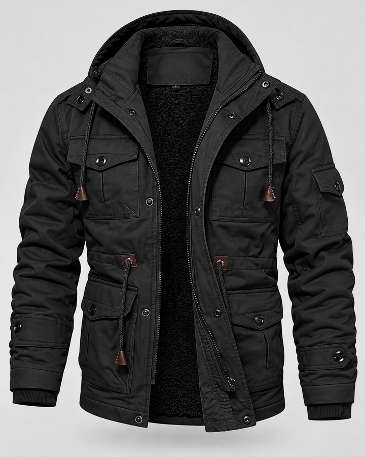 Parka forrada de borreguito multibolsillos