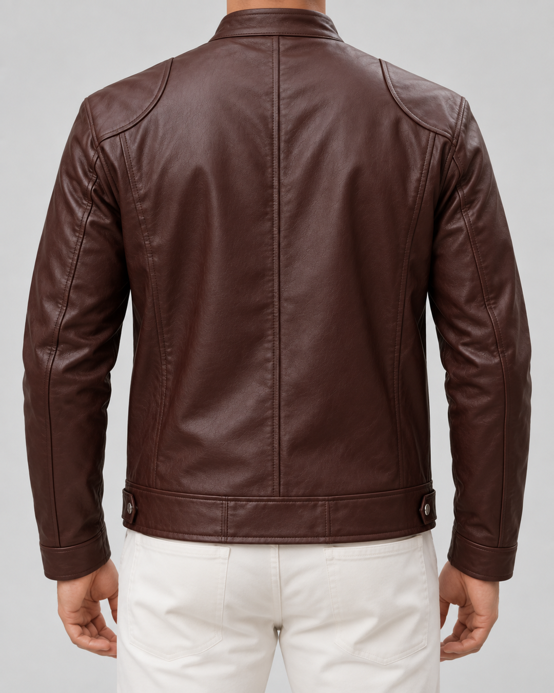 Chaqueta Cafe Racer Efecto Piel Hombre