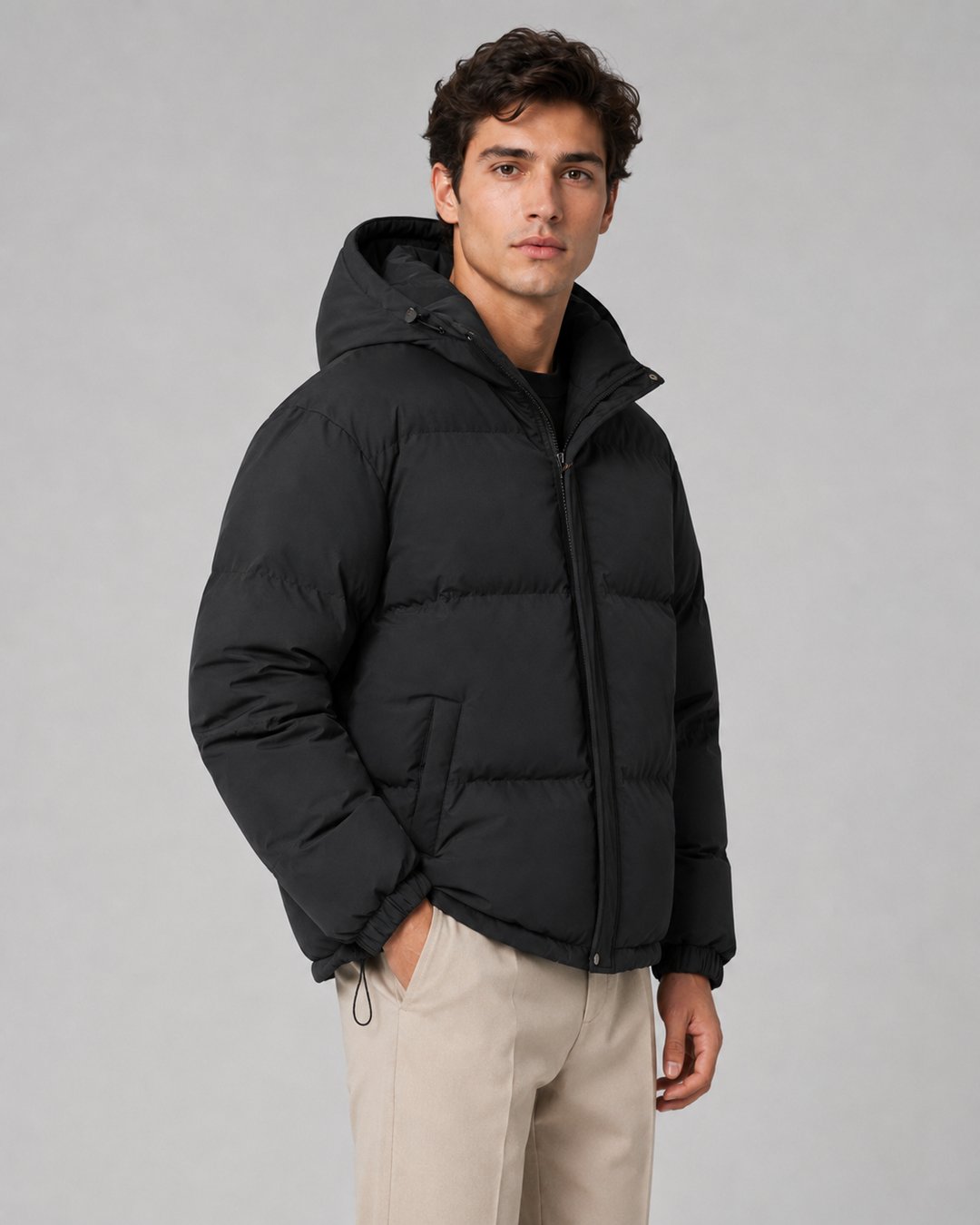 Chaqueta acolchada oversize con capucha