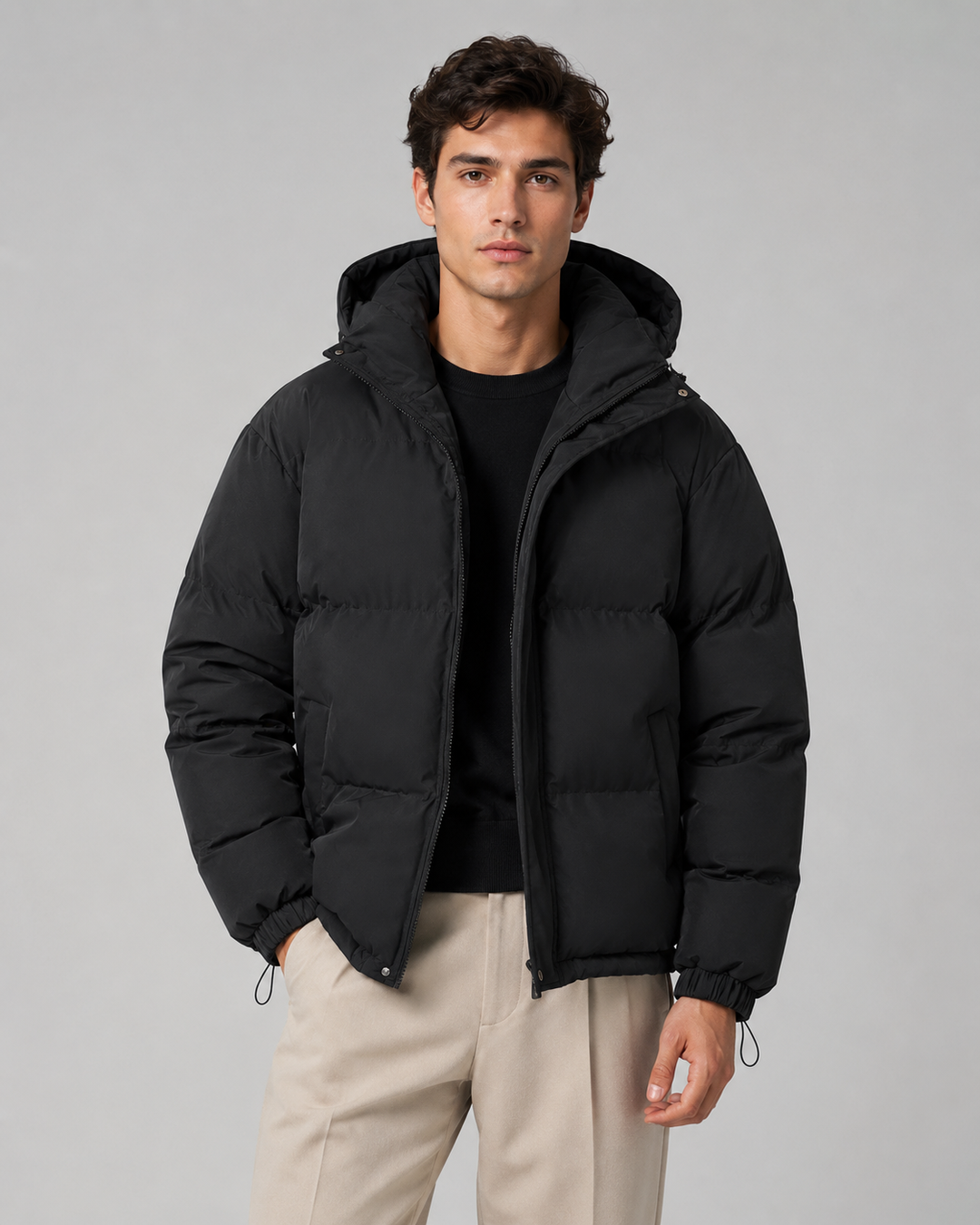 Chaqueta acolchada oversize con capucha