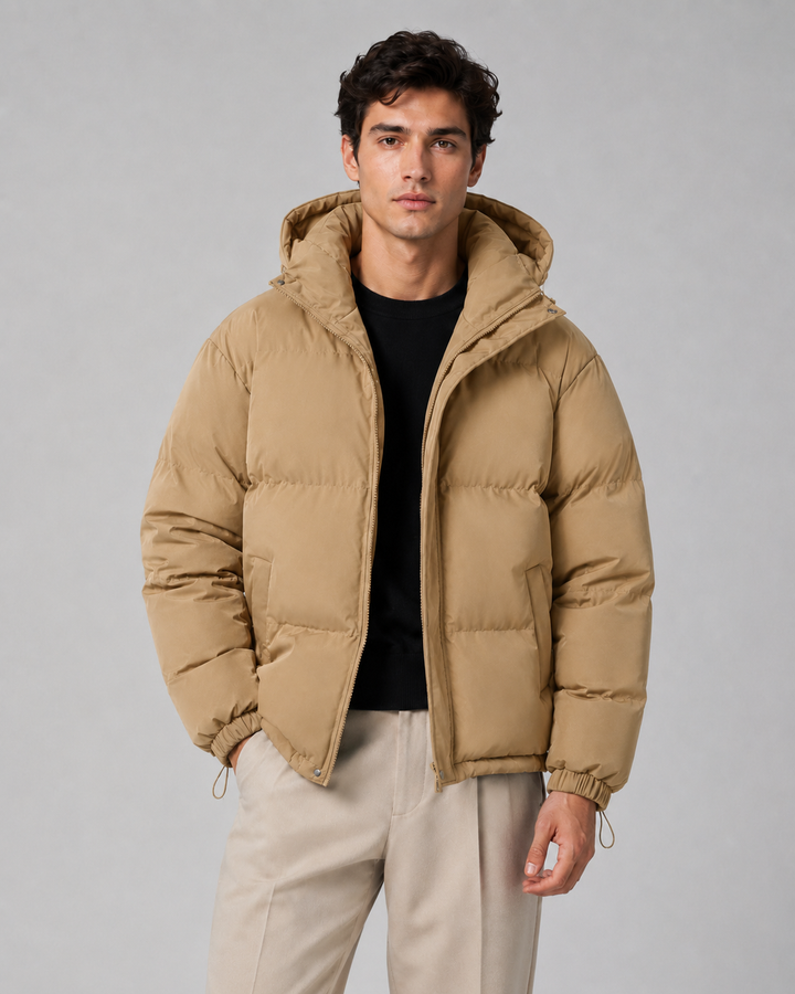 Chaqueta acolchada oversize con capucha